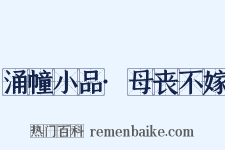 涌幢小品·母丧不嫁是什么意思的图片